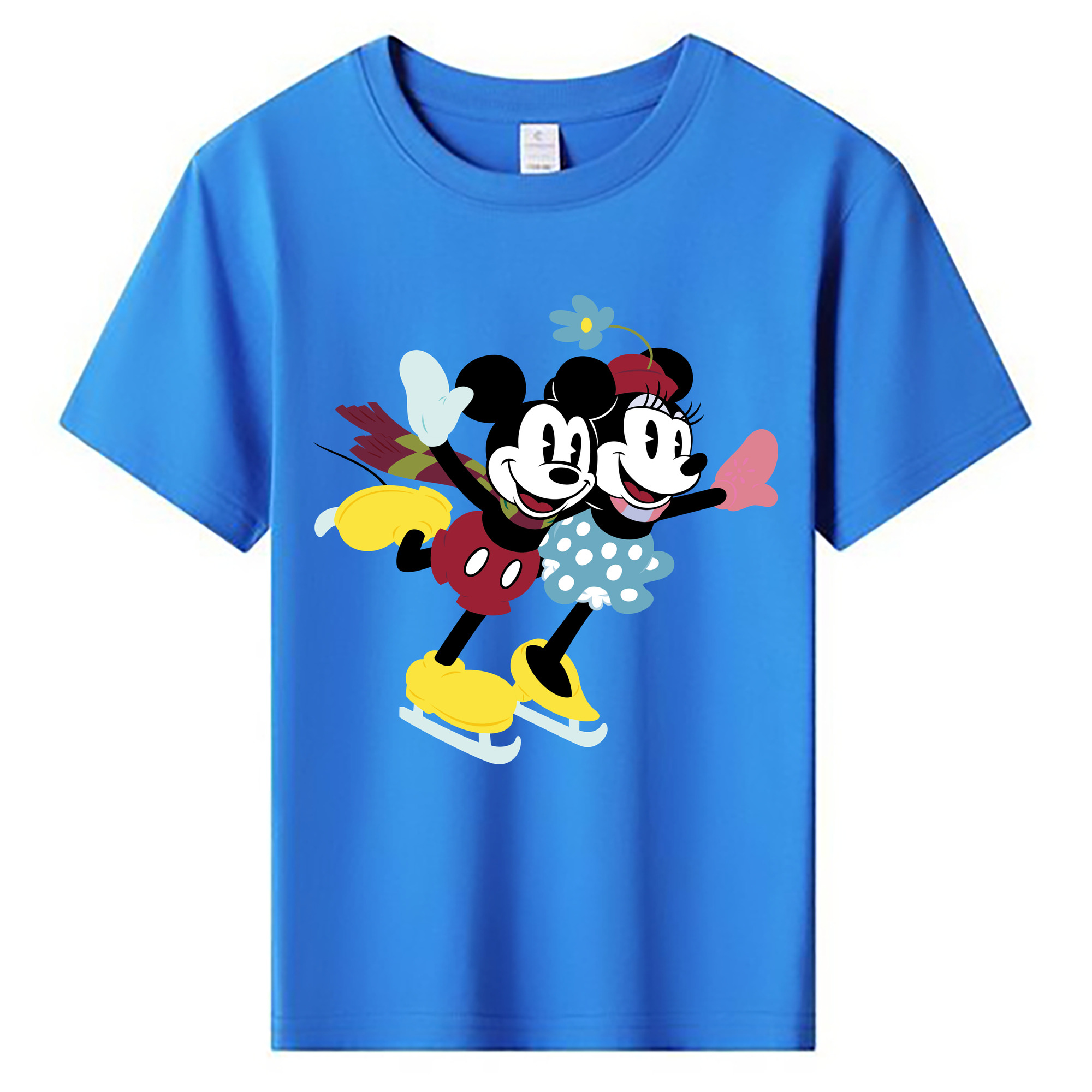 ミッキーマウス Mickey Mouse 綿100％キッズTシャツ（フロントプリント）